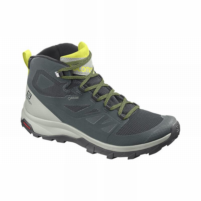 Botas De Montaña Salomon Hombre Verde / Gris - Salomon Argentina OUTLINE MID GORE-TEX ,983675-YCR